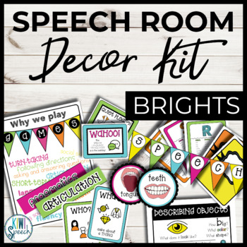 Preview of Speech Room Decor Kit - Functional Speech Therapy Decor & Visual Aids - Brights