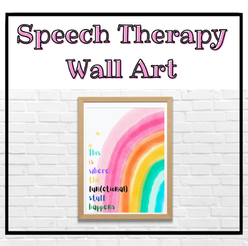 Preview of Speech Therapy Room Decoration - Printable - Poster - Wall Art - Rainbow