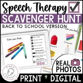 Speech Therapy Scavenger Hunt Back To School Teletherapy A
