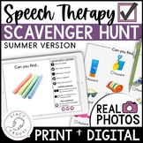 Speech Therapy Scavenger Hunt Summer Teletherapy Activity 