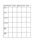 Speech Therapy Schedule Grid AM/PM