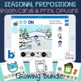 Speech Therapy Seasonal Prepositions with Boom Cards and P
