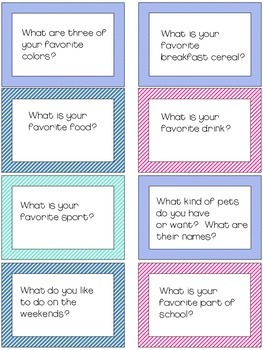 Speech Therapy Simple Questions for fluency, intelligibility, eye contact