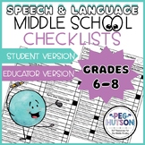 Speech Therapy Speech and Language Skill Checklists Teache