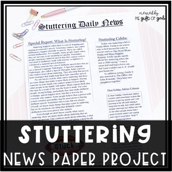 Preview of Stuttering Activity | Newspaper Project