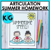 Speech Therapy Summer Articulation Homework Packets - K an