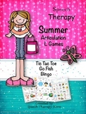 Speech Therapy Summer Articulation L Games