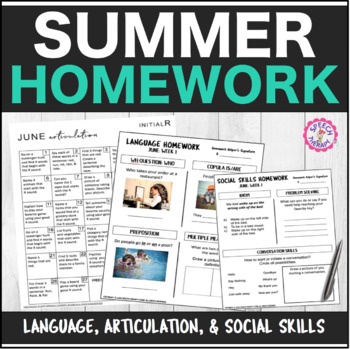 Preview of Summer Homework Bundle: Articulation, Lang., & Social Skills Distance Learning