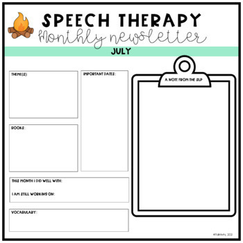 speech therapy homework packets