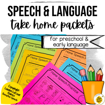 Preview of Speech Therapy Take Home Packet for Preschool & Early Language