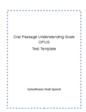 Speech Therapy Template OPUS  - Oral Passage of Understand