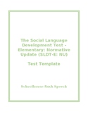 Speech Therapy Template SLDT-E: NU  Social Language Develo