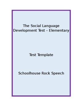 Preview of Speech Therapy Template - SLDT:E - Social Language Development Test Elementary