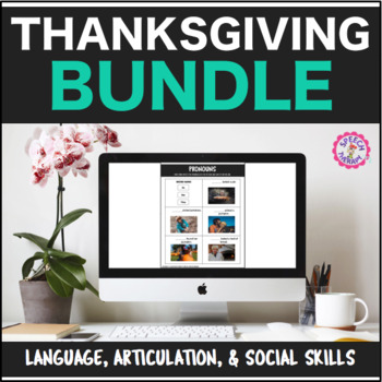 Preview of Thanksgiving Interactive PDF: Language, Artic, & Social Skills Distance Learning