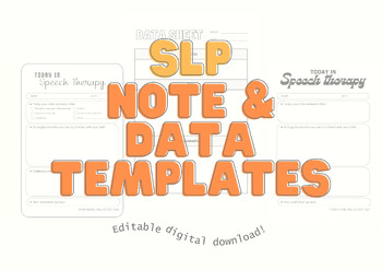 Preview of Speech Therapy Update Notes | SLP Data Collection
