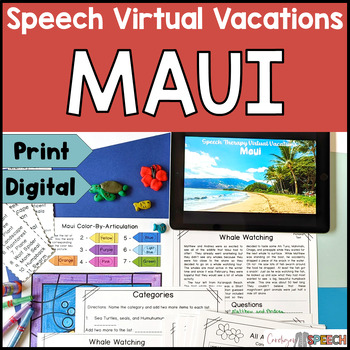 Preview of Speech Therapy Virtual Vacation - Maui - MIXED GROUPS, Articulation & Language