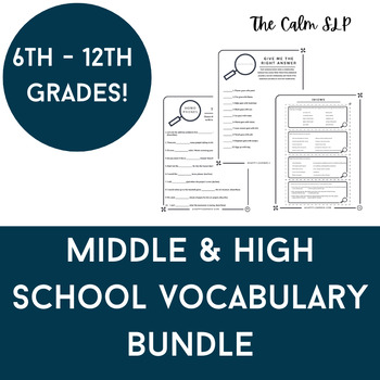 Preview of Speech Therapy Vocabulary Bundle