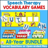 Speech Therapy Vocabulary Games All-Year Bundle