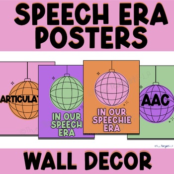 Preview of Speech Therapy Wall & Bulletin Board Decor Posters- Speech Era Disco Room Decor