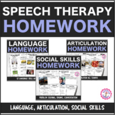 Speech Therapy Weekly Homework: Lang, Artic, & Social Dist