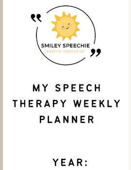 Preview of Speech Therapy Weekly digital planner