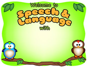 Preview of Speech Therapy Welcome Sign (Editable)