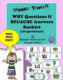 Speech Therapy Why Question Because Answers Booklet Pictur