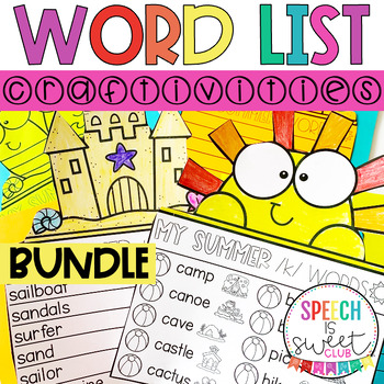 Preview of Speech Therapy Word List Crafts Bundle  | Spring & More Articulation Activities