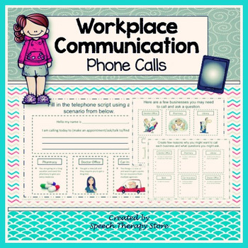 Preview of Speech Therapy Workplace Communication Making Phone Calls