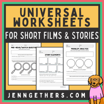 Preview of Speech Therapy Worksheets for ANY Short Film or Story