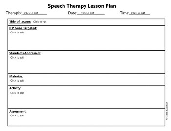 sample speech lesson plan