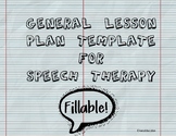 Speech Therapy general lesson plan template