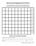 Speech Therapy:Therapy Reward Sheet