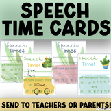 Speech Time Card Reminder Notes- Cactus Theme