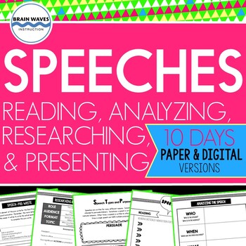 Preview of Speech Unit - Reading, Analyzing, Researching, Presenting (Google Classroom)
