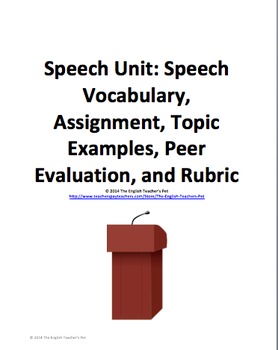 Preview of Speech Unit: Vocabulary, Assignments and Evaluations