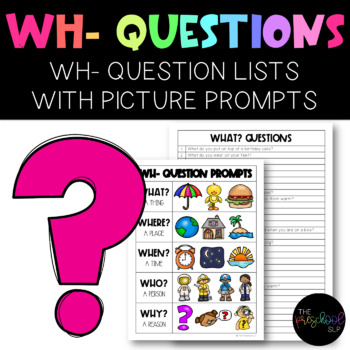 Preview of Speech Therapy: 300 WH- Questions Lists with Visual Prompt