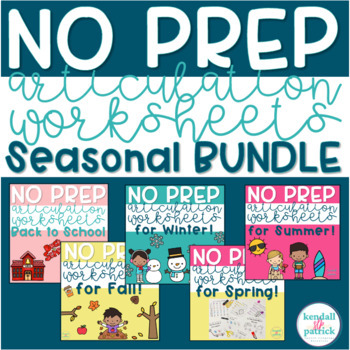 Preview of Articulation Activities Speech Therapy Bundle - Seasonal
