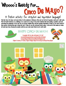 Preview of Speech and Language Activity for Cinco De Mayo