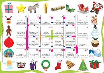Speech and Language Advent Calendar | TpT