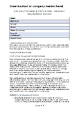 Speech and Language Assessment Report Template