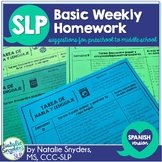 Speech and Language - Basic Homework - 10 Weeks SPANISH VERSION