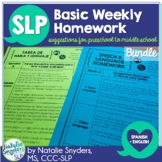Speech and Language Basic Homework - 10 Weeks - Spanish & 
