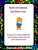 Speech and Language Case History Form