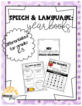 Preview of Speech And Language Yearbook- End of the Year Activity