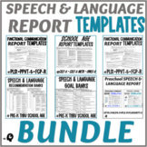 Speech and Language Evaluation Report Templates  BUNDLE  P
