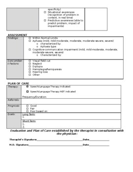 Speech and Language Evaluation Template by JULIANNA MAIORANO | TpT
