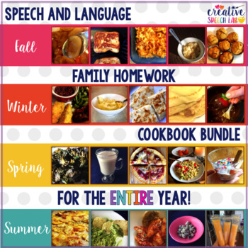 Preview of Speech and Language Family Homework Cookbook Bundle