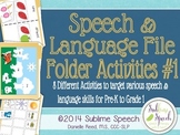 Speech and Language File Folder Activities 1