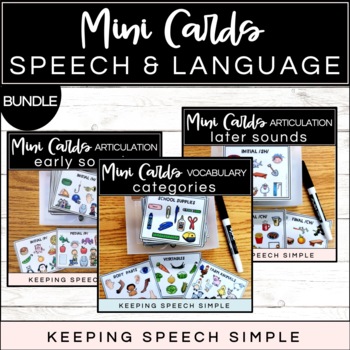 Speech and Language Mini Cards - Bundled Set by Keeping Speech Simple